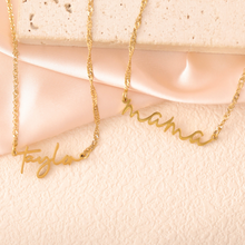 Load image into Gallery viewer, Cursive Custom Name Plate Necklace