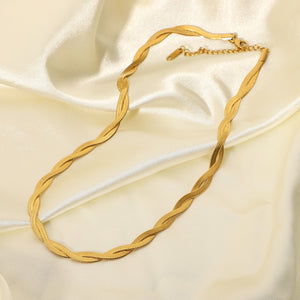 Crossover Herringbone Necklace